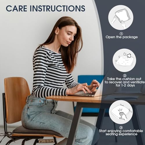 TushGuard Chair Cushions, 4 Pack Memory Foam Chair Pads, Seat Cushion, Kitchen Chair Cushions Set of 4, Anti-Slip Backing & Fixed Straps,Brown - color: Brown