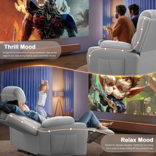 Reclining Loveseat, 55.1" RV PU Leather Wall Hugger Recliner Love Seats Sofa with Charging Station, Removable Armrest, Cup Holder, Double Recliners Couch, Manual Love Seat for Living Room - color: Light Gray, size: Hera - Loveseat