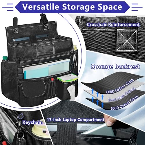 LIWSHWZ Seat Organizer Front Seat,Patrol Bag Law Enforcement with Large Storage,Universal Fit for Front & Back Seats,Dedicated Tablet and 17 Inch Laptop Storage,for Truck Office, Police,Black - size: 17.72" L x 13.78" W x 5.9" H