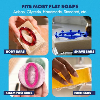 SoapStandle Bar Soap Gripper | No Goo or Mess Soap Holder for Bath and Showers | Made from Post Consumer Plastic Non Slip Quick Dry Bar Soap Holder | Clear - 2-Pack - color: Clear