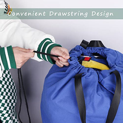 Cotton Canvas Laundry Bag with Handles & Drawstring Straps, Heavy Duty Extra Large Laundry Bags for Laundromat and Household, 25.5x34 Inch, Royal Blue - color: Royal Blue