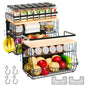Magnetic Shelf for Fridge with Wood Lid, Fruit Potato and Onion Storage Bins, Kitchen Large Container Magnetic Spice Rack for Refrigerator, Kitchen Counter, Tools, Snack (BLACK, 2 Pack) - size: 2 Pack