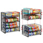 Sbanmao 2-Pack Stackable Can Organizer for Pantry, Adjustable Can Holder Rack for Canned Food Soda Drink Goods Storage up to 36 Cans Storage, 2 Tier, Black - style: 2-Tier 2-Pack