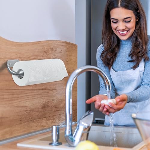 Kamenstein Perfect Tear Paper Towel Holder Wall Mount or Under Cabinet - Die Cast Aluminum, Patented Ratchet System, Fits Jumbo and Select-A-Size Rolls, Mounts in Kitchen, Bathroom, Garage - size: 14 Inch