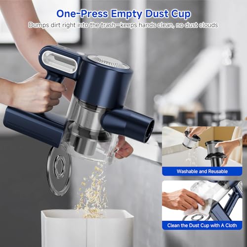 Cordless Vacuum Cleaner for Home: Powerful Suction Stick Vacuum, Anti-Tangle Brush, Portable 6-in-1 Rechargeable Vacuum,Ideal for Low-Pile Carpet & Hard Floors