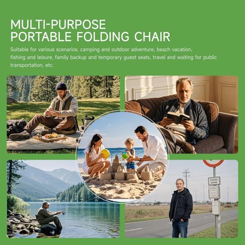 Portable Backpack Stool, Lightweight Folding Seat for Hiking | Durable Steel Construction, Thickened Fabric Seat, Easy Carrying, Outdoor Adventures, Travel-Friendly Design - color: Khaki