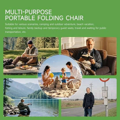Portable Backpack Stool, Lightweight Folding Seat for Hiking | Durable Steel Construction, Thickened Fabric Seat, Easy Carrying, Outdoor Adventures, Travel-Friendly Design - color: Khaki