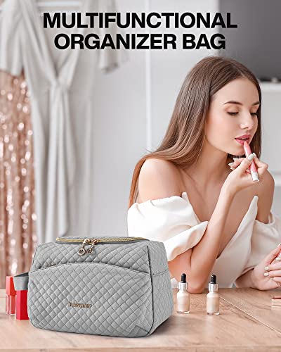 BAGSMART Toiletry Bag for women Travel Toiletry Bag with Large Opening,Travel Essential,Travel Bag for Toiletries Accessories,Black