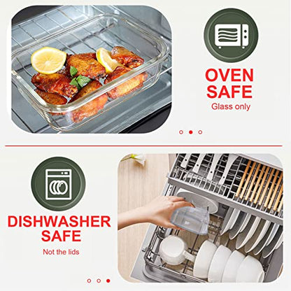 KOMUEE 30 Pieces Glass Food Storage Containers Set, Meal Prep Containers Set with Snap Locking Lids, Airtight Glass Lunch Containers, Microwave, Oven, Freezer & Dishwasher, Red - color: Red