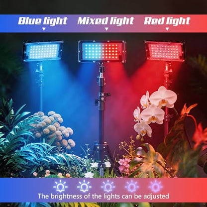 Grow Light for Indoor Plants,LED Plant Grow Light with Adjustable Tripod Stand 32.7”-61.6”,Red Blue Spectrum,USB Powered with 3/9/12H Timer,360° Adjustable Panel for Seedlings,Herbs,Home Garden - color: Grow Light
