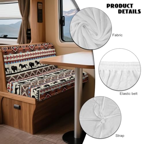 Aztec Southwest American Tribal Pattern 2 Pcs RV Dinette Cushion Covers Thickened Sofa Furniture Protector Breathable Loveseat Sofa Chair Cover Seat Slipover for Travel Trailer Couch - color: Aztec Southwest American Tribal
