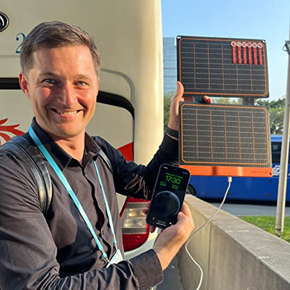 20W Small Solar Panel Charger 5V USB-A USB-C Foldable Portable Lightweight ETFE Power Emergency Panel IP67 Waterproof Hiking Camping Backpacking for Phones Tablets Power Bank - color: 20W