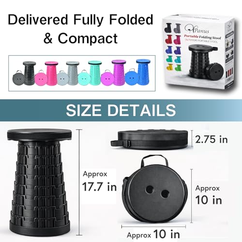 Telescoping Folding Camping Stool, Portable Adjustable Height Outdoor Chair, 1-Second Setup, Compact Lightweight for Camping, Fishing, Hiking (US Mint) - color: Us Mint
