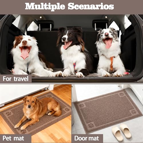 Darkyazi Pet Feeding Mat Large for Dogs and Cats,24"×16" Flexible and Easy to Clean Feeding Mat,Best for Non Slip Waterproof Feeding Mat. (Coffee) - color: Coffee