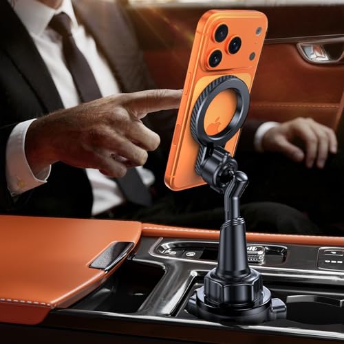 Miracase for MagSafe Car Mount, [Strong Magnetic] 2026 Hands Free Phone Holders for Your Car, Universal Cup Holder Phone Holder for iPhone 17 16 15 14 13 12 Pro Max, Samsung & More Smartphones - color: Magnetic