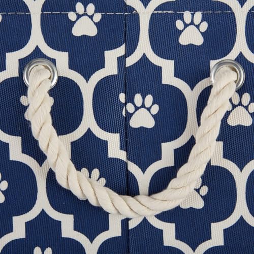 Bone Dry Pet Storage Collection Lattice Paw Print, Nautical Blue, Large Rectangle - color: Nautical Blue, size: Large Rectangle