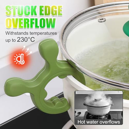 Multifunction Silicone Pot Handle Spatula Rack, 2026 Non-Slip Spoon Holder, Kitchen Gadgets, Steam Releaser,Utensil Anti Scalding Pot Clip for Cooking Accessories (1, 3 Color)