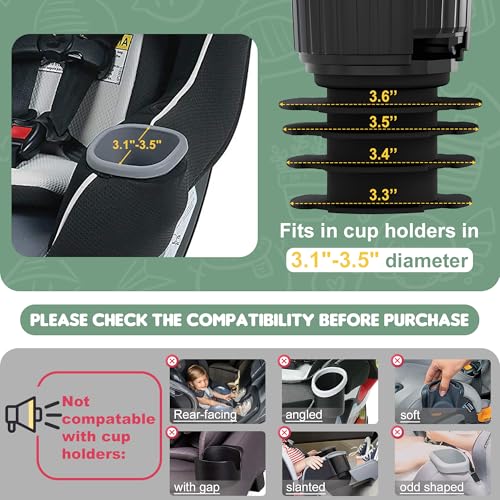 Upgraded Car Seat Tray for Kids Car Seat Tray with Expandable Base for Snacks, Toys, Books, Entertainment Kids Travel Essentials Fits 3.1''-3.5'' Cup Holders (1, Large Base) - size: Large Base