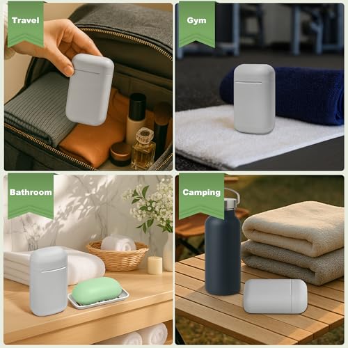 Travel Soap Case soap Holder,Leak Proof Soap Holder with Silicone Sealed lid,Keep Dry with Drainage Tray,Soap Dish for Travel, Gym, Bathroom, Outdoor, Camping, School (Gray) - color: Grey