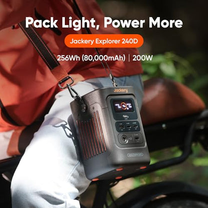 Jackery Portable Power Station Explorer 240D, 256Wh Backup Lithium Battery, with 102W GaN 3-Port Fast Charger - style: E240D+102W Fast Charger