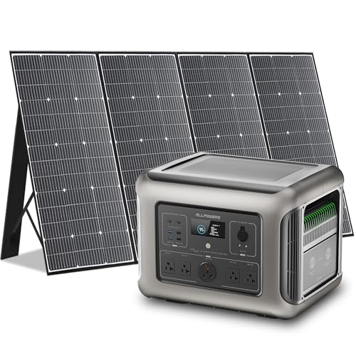 ALLPOWERS R2500 V2 Solar Generator Kit with 400W Panel: 1920Wh LiFePO4, 2500W AC Output, 2x100W USB-C PD Fast Charging, 80% Charge in 1 Hour, for Home Backup Camping RV Off-Grid - color: R2500+400W SP037