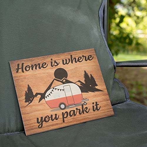 JennyGems Camper Gifts, Home Is Where You Park It Wooden Sign, RV Camping Gifts, Camper Decor, Made in USA - color: Home Is Where You Park It