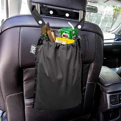 Cute Hanging Car Trash Garbage Bag 100% Leakproof Waterproof Multipurpose for Car Back Front Seat Console with Hanging Strap (Black) - color: Black