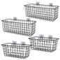 4 Pack Wire Storage Baskets Household Metal Wall-Mounted Containers Organizer Bins for Kitchen Bathroom Freezer Pantry Closet Laundry Room Cabinets Garage Shelf, 2 Large 2 Medium