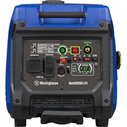 Westinghouse 5000 Peak Watt Super Quiet Dual Fuel Portable Inverter EFI Generator, Remote Electric Start, Gas & Propane Powered, RV Ready, CO Sensor, Parallel Capable, CARB Compliant - style: 5000 Watts - Dual Fuel EFI - Remote Start - CO Sensor
