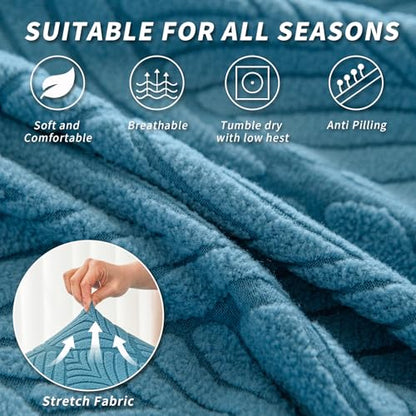 RV Dinette Cushion Covers, 4PCS Leaf RV Couch Cover, Camper Cushion Covers, Camper-rv Sofa Cover for Couch, Bench Seat & Dinette Booth Cushions(Lake Blue,[39.4" to 49.2"]×[19.7" to 25.6"]) - color: Leaf/Lake Blue/4pcs