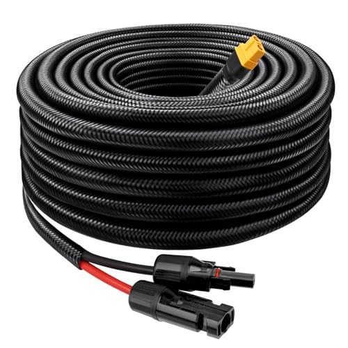 MOOKEERF Solar to XT60 Cable 10AWG 15FT Solar Connector to XT60 Adapter Cable for Solar Panel to Battery RV Portable Power Station Solar Generator - 15 Foot - size: 15FT