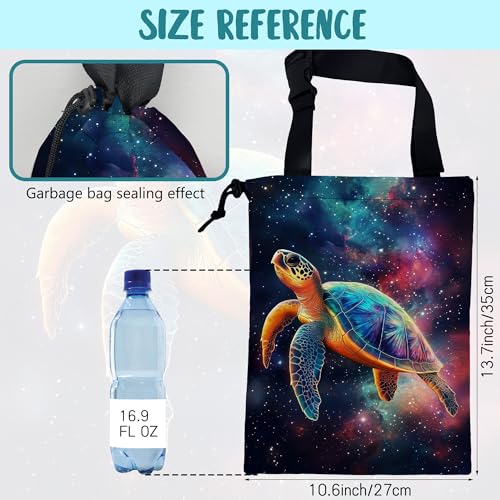 Colorful Galaxy Nebula Car Garbage Bag Sea Turtle Drawstring Car Trash Bag Hanging for Back Seat with Adjustable Buckle Canvas Vehicle Trash Can Easy-to-Install - color: Colorful Galaxy Nebula