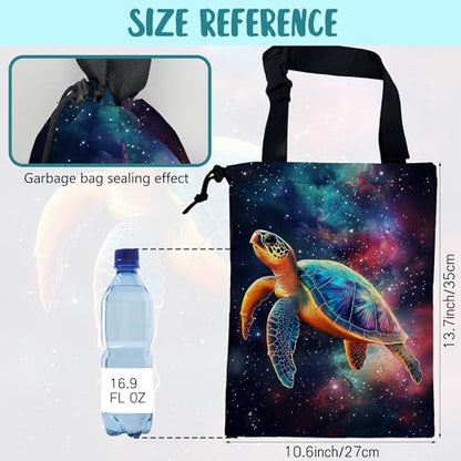 Colorful Galaxy Nebula Car Garbage Bag Sea Turtle Drawstring Car Trash Bag Hanging for Back Seat with Adjustable Buckle Canvas Vehicle Trash Can Easy-to-Install - color: Colorful Galaxy Nebula