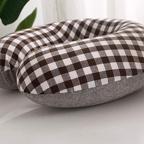 Buckwheat Neck Pillow for Sleeping U Shaped Pillow Cooling Travel Cervical Sleeping Pillow Head Neck Contour Support for Side Sleepers(12x12 inch, AB-Black) - color: Ab-black