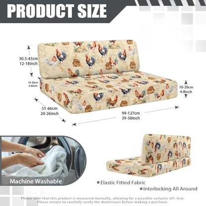 SEANATIVE Cute Chickens RV Dinette Cushion Covers Stretch Camper Cushions Cover Replacement Couch Cushion Slipcovers Washable Loveseat Slipcovers for Travel Trailer Couch - color: Cute Chickens