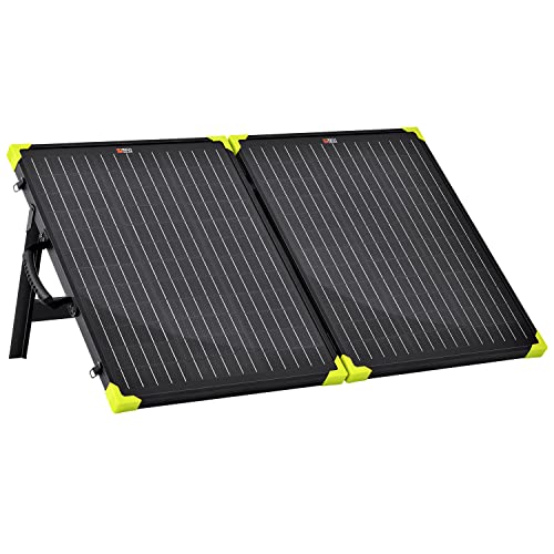RICH SOLAR 100W Briefcase Solar Charging Kit Portable Solar Panel with 20A Charger Controller Built-in Robust Kickstand (100W+10A Controller)