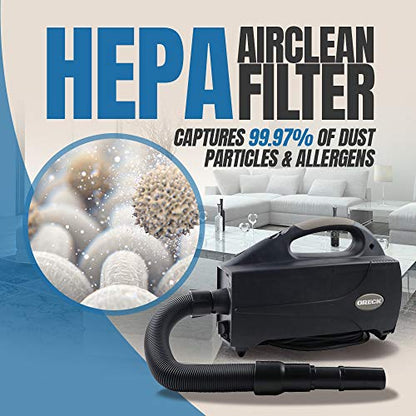 Oreck Compact Canister Vacuum Cleaner, Portable Handheld Vacuum for Carpet and Hard Floors, Lightweight, Powerful Suction with Versatile Tools, Corded Canister Vacuum Cleaners for Home Use
