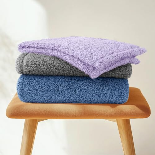Luciphia Premium Fleece Dog Puppy Blanket Soft Pet Sherpa Calming Cat Blankets Throw for Small Medium Dog Cat(Violet,30x20 inches) - color: Violet, size: 30x20 inches