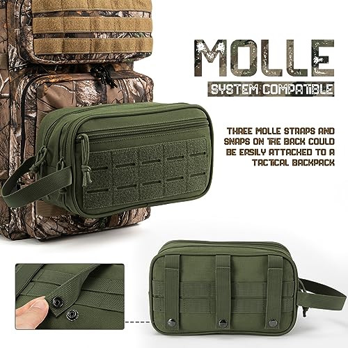QT&QY Tactical Toiletry Bag For Men Hygiene Bag EDC Military Tool Molle Pouches Small Dopp Kit Mens Shaving Kit Travel shower Bags - color: 1 US Green
