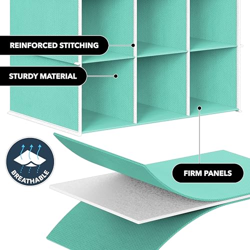 Simple Houseware 24 Section Shelves Hanging Shoes Organizer Holder for Closet, Turquoise - color: Turquoise
