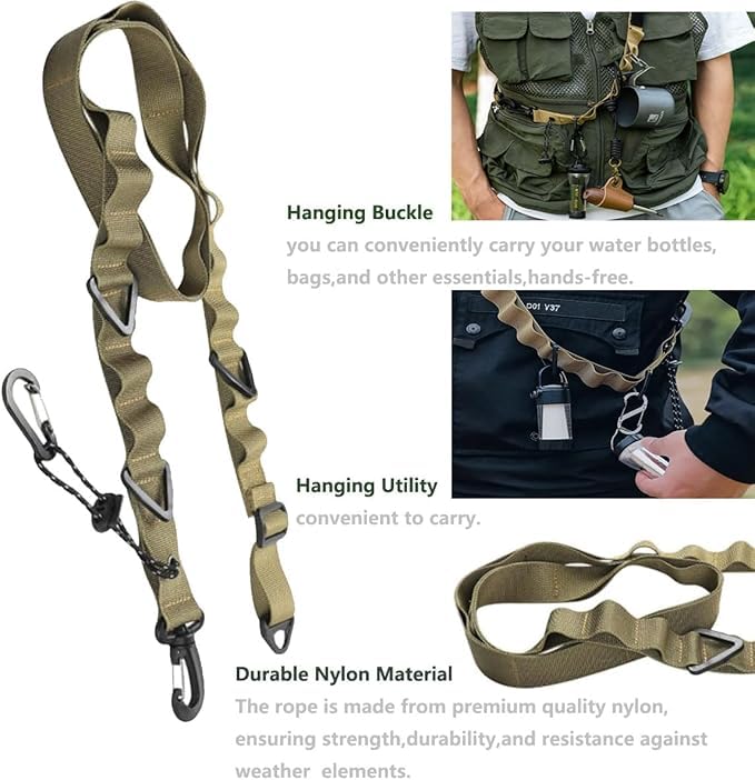 2PCS Outdoor Portable Camping Hanging Rope Portable Tent Lightweight Shoulder Strap Tent Hanging Multifunctional Trekking Rope Campsite Storage Crossbody Strap