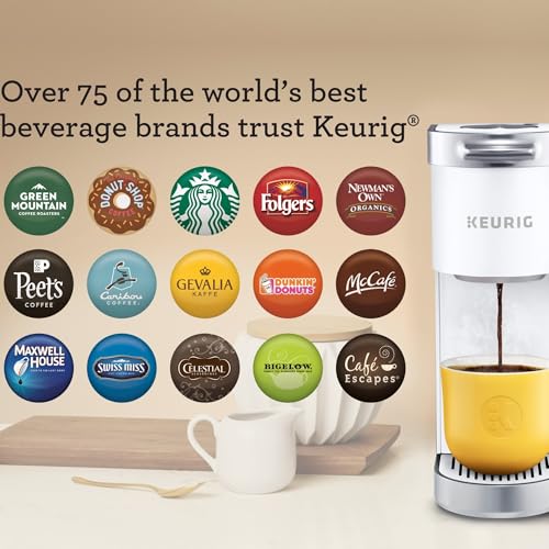 Keurig K-Mini Plus Single Serve K-Cup Pod Coffee Maker, with 6 to 12oz Brew Size, Stores up to 9 K-Cup Pods, Travel Mug Friendly, Matte White - color: White