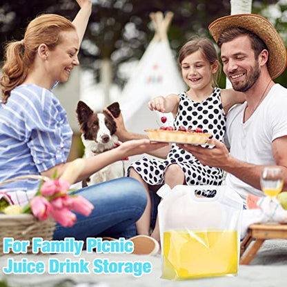 Zubebe 20 Pcs x 1.3 Gallon Water Container Bags Collapsible Emergency Container Bag 26 Gallon Freezable Bpa Free Food Grade Clear Plastic Storage Foldable Bottle for Camping Riding