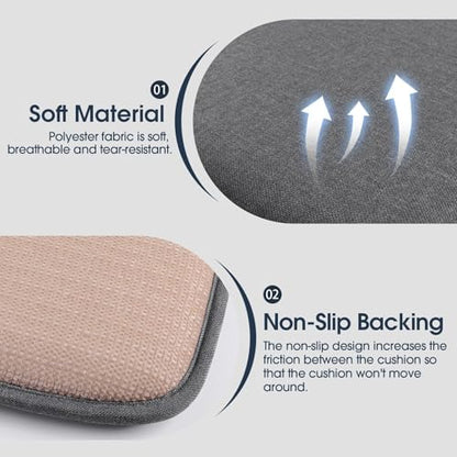 TushGuard Chair Cushions, 4 Pack Memory Foam Chair Pads, Seat Cushion, Kitchen Chair Cushions Set of 4, Anti-Slip Backing & Fixed Straps,Grey - color: Grey