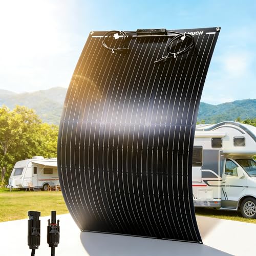 100W Flexible Solar Panel, Bendable 12V Monocrystalline, Ultra-Thin Bendable 3mm, Mono Off-Grid Charger for Marine RV Cabin Van Car Boat Curve Surfaces - size: 100W Panel