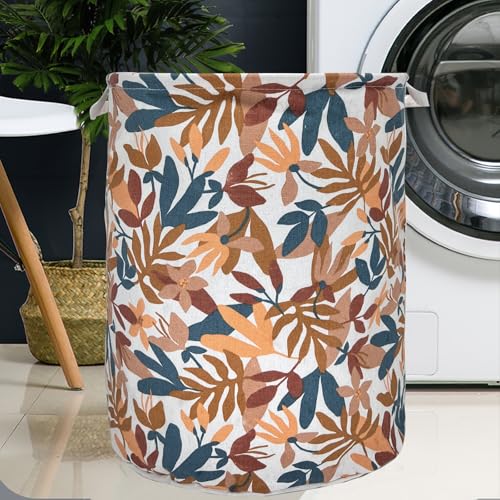 Merdes 19.7’’ Waterproof Foldable Laundry Hamper, Dirty Clothes Laundry Basket, Linen Bin Storage Organizer for Toy Collection (Plant Yellow) - color: Plant Yellow