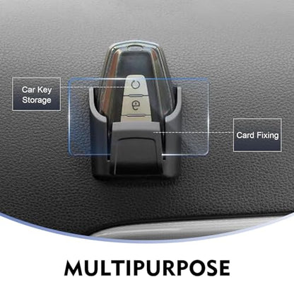 Car Key Fob Holder, Mini Key Card Organizer Box for Dashboard, Self-Adhesive Key Mount Organizers, Interior Storage Holder, Universal Gifts for Most Cars (Black)