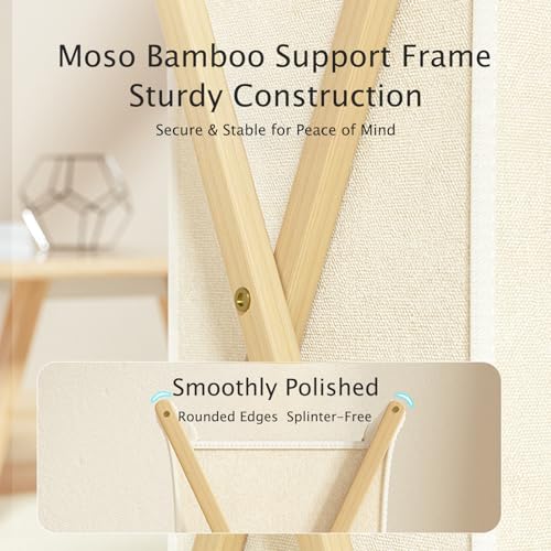 DUMDUM Simple, Eco-Friendly Foldable Laundry Hamper with X-Frame, Multi-Size for Dorm, Bedroom, RV (Beige, Medium) - size: Medium