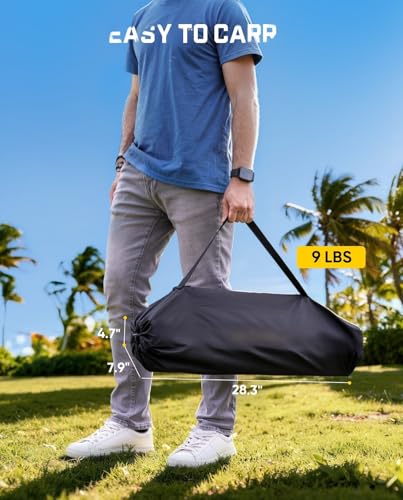 FanttikOutdoor Zeta V11 Pro Camping Table, Portable Folding Roll Up Table with Lightweight Aluminum Top & Carry Bag for Camping, BBQ, Tailgating Party, Picnic, Backyard, Large - size: 27.8" x 27.6" x 26.9"