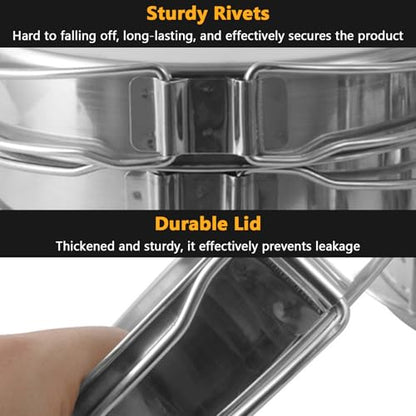 8PCS Stainless Steel Camping Cooking Set Cookware Mess Kit Cook Pots and Pan Set with Plates Cups, Lightweight Camping Cookware for Hiking Backpacking Outdoor Cooking and Picnic
